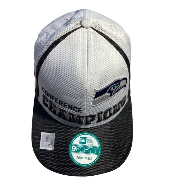 New Era Seattle Seahawks Hat 9FORTY NFC Conference Champions Adjustable NFL - Picture 2 of 9